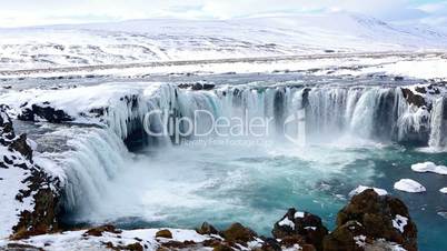Waterfall Godafoss in Iceland