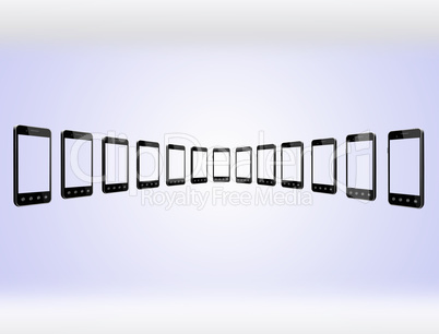 smart-phones transparent on the light gradient background