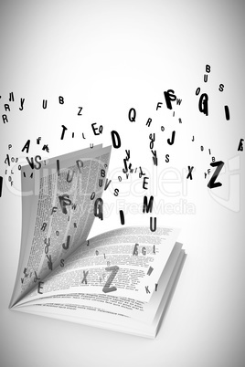 Composite image of open book