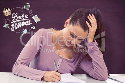 Composite image of student working