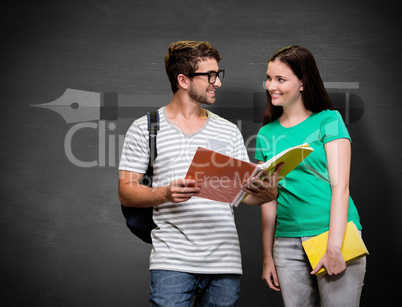 Composite image of students reading in the library