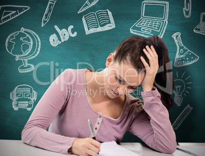 Composite image of student working