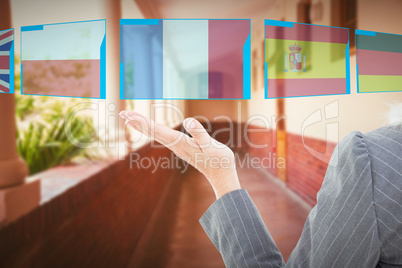 Composite image of businesswoman doing speech