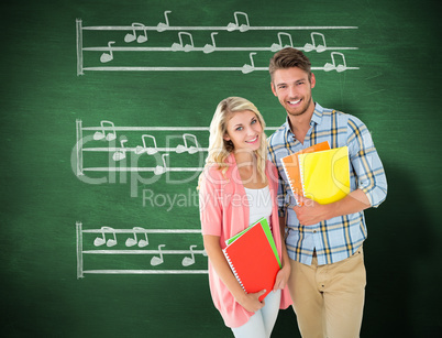 Composite image of happy students smiling at camera