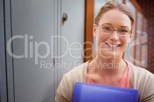 Composite image of teaching student smiling