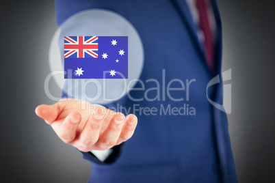 Composite image of close up view of businessman hand