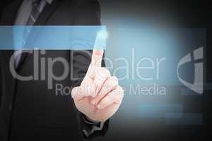 Composite image of mid section of businessman pointing something