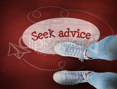 Seek advice against desk
