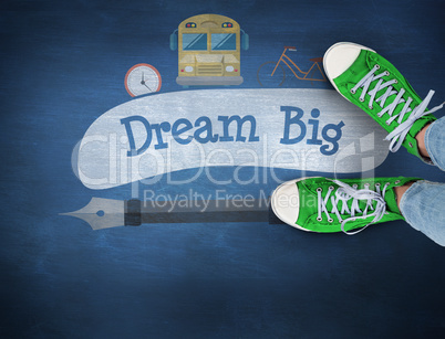 Dream big against blue chalkboard
