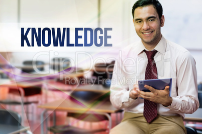 Knowledge against teacher with tablet pc in the class room