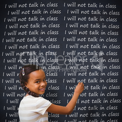 Composite image of pupil writing
