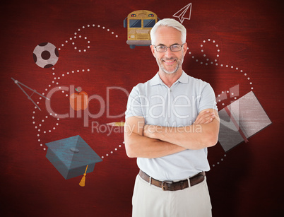 Composite image of mature student smiling