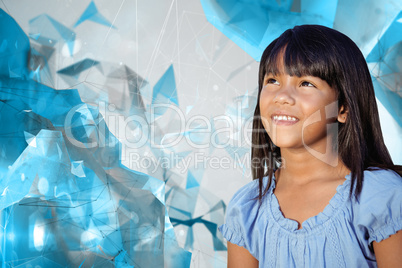 Composite image of cute little girl