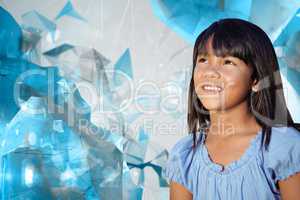 Composite image of cute little girl