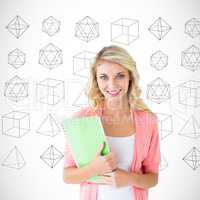 Composite image of young pretty student smiling