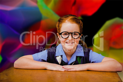 Composite image of smiling pupil