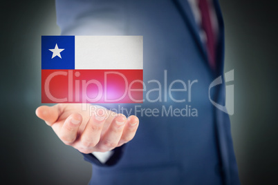 Composite image of close up view of businessman hand