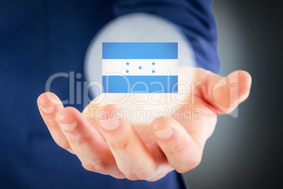 Composite image of close up view of businessman hand