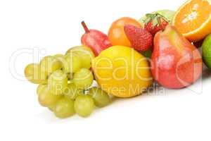 set of fruits isolated on white background