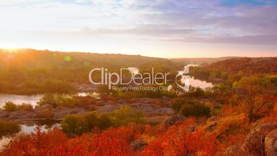 Fall River Valley and Sunrise. Time Lapse