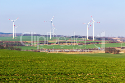 Landscape with windmills