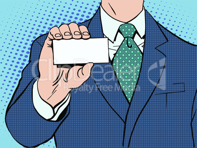 Businessman and business card