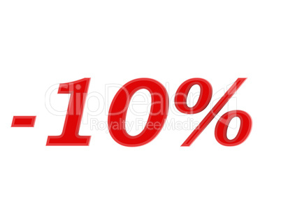 3d 10 percent off digits image