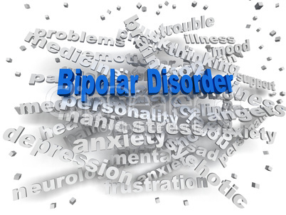 3d image Bipolar disorder issues concept word cloud background