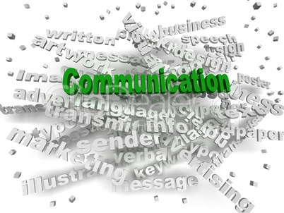 3d image Communication word cloud concept