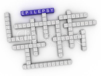 3d image Epilepsy word cloud concept