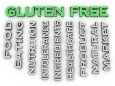 3d image Gluten free issues concept word cloud background