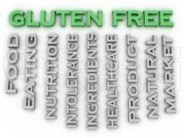 3d image Gluten free issues concept word cloud background