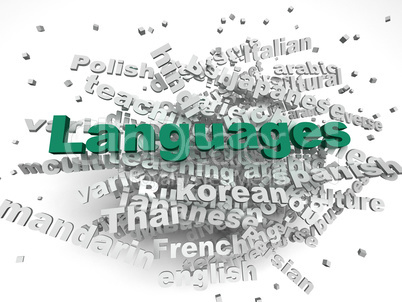 3d image Languages of the world issues concept word cloud backgr