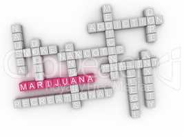 3d image Marijuana word cloud concept