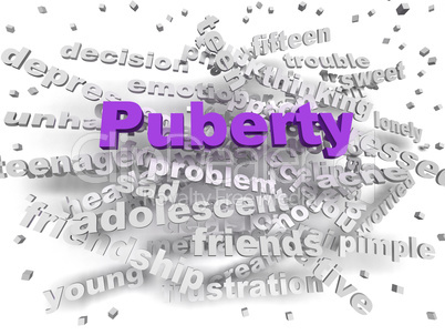 3d image Puberty word cloud concept