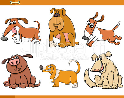 dogs characters cartoon set