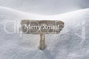 Sign With Snow And Text Merry Xmas