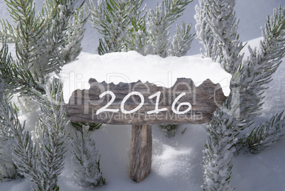 Christmas Sign Snow Fir Tree Branch Text 2016