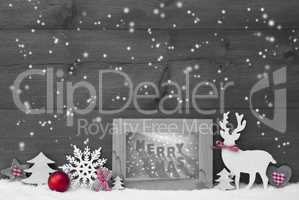Black White Red Christmas Background Snowflakes Frame Merry Xmas