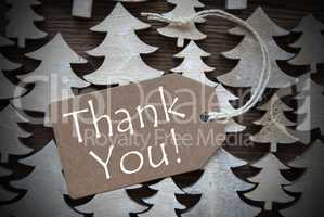 Brown Christmas Label With Thank You