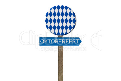 Schild zeigt in Richtung Oktoberfest