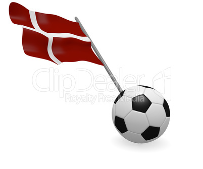 Soccer ball with the flag of Denmark