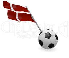 Soccer ball with the flag of Denmark