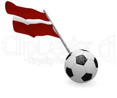 Soccer ball with the flag of Latvia