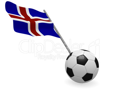 Soccer ball with the flag of Iceland