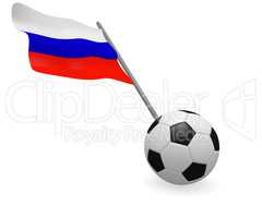 Soccer ball with the flag of Russia