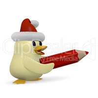 Bird with a red pencil