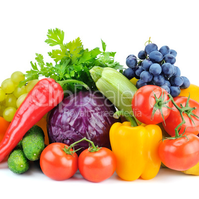 set of fruits and vegetables