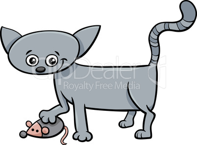kitten with toy cartoon