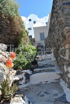 santorini island stairway